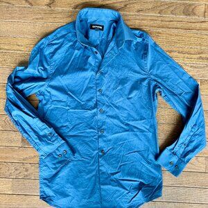 Express Men's 1MX button up, SLIM. Size XS, deep blue.